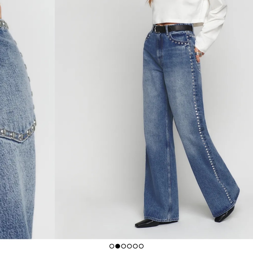 Reformation Cary High Rise Wide Leg slouchy jeans.